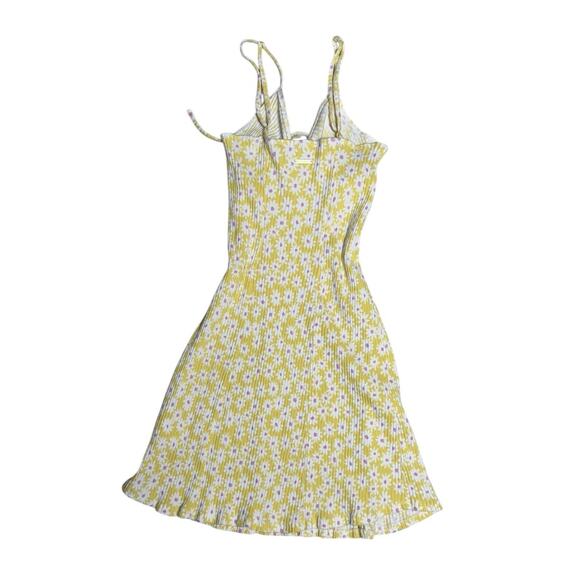 Billabong Daisy Floral Sundress Y2K Cottagecore Ribbed Mini Dress Small - Picture 2 of 3